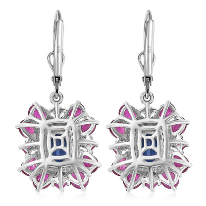 Gemstone Earrings in Rhodium Sterling Silver