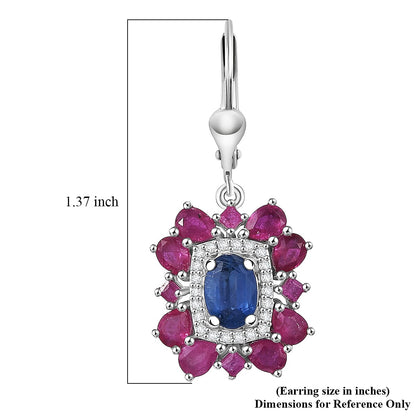 Gemstone Earrings in Rhodium Sterling Silver