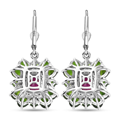 Gemstone Earrings in Rhodium Sterling Silver