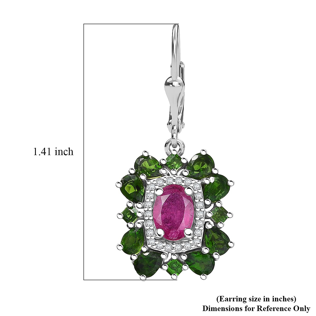 Gemstone Earrings in Rhodium Sterling Silver