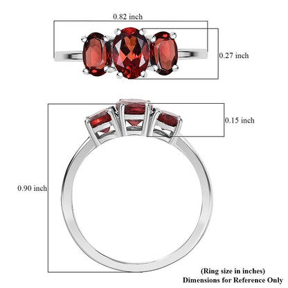 Mozambique Garnet Ring – Align Your Energy with Rhodium-Plated Silver