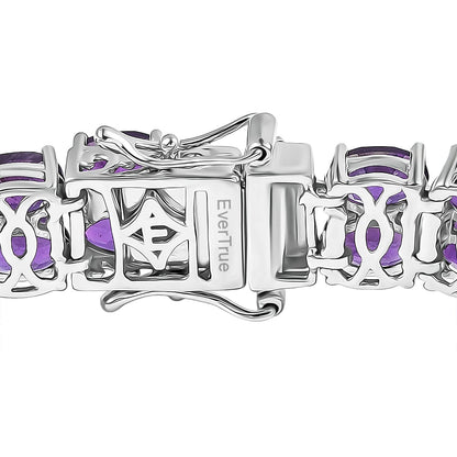 EverTrue African Amethyst Two-Row Carpet Bracelet — Elegant Sparkle & Healing Energy
