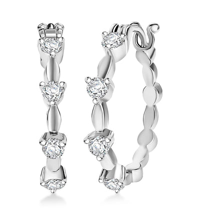 Moissanite Hoop Earrings – Timeless Sparkle & Effortless Elegance