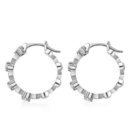 Moissanite Hoop Earrings – Timeless Sparkle & Effortless Elegance