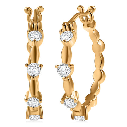 Moissanite Hoop Earrings – Timeless Sparkle & Effortless Elegance