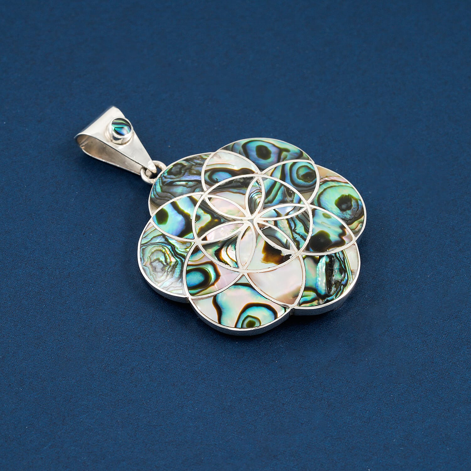 Mariana Flower of Life Abalone Pendant — Sacred Geometry & Oceanic Radiance