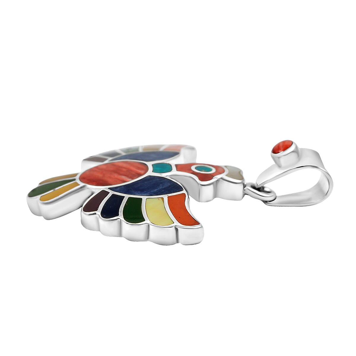 Peruvian Artistry Multi Gemstone Colca Condor Pendant — A Symbol of Freedom and Power