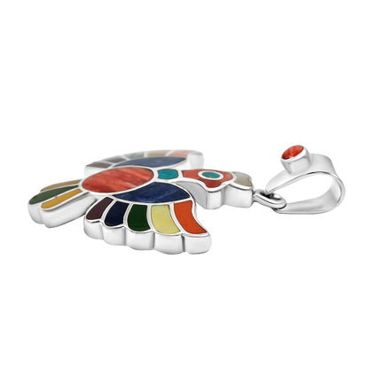 Peruvian Artistry Multi Gemstone Colca Condor Pendant — A Symbol of Freedom and Power