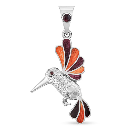 Hummingbird Multi-Gemstone Pendant — Joyful Motion & Vibrant Expression