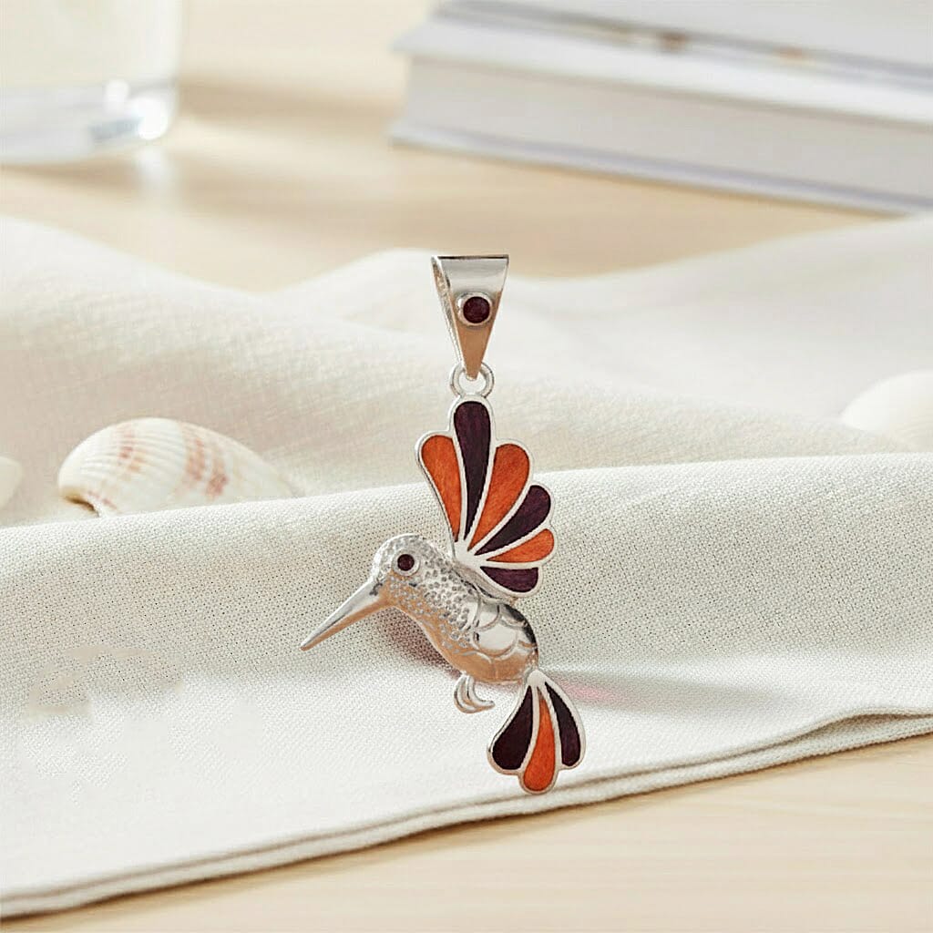 Hummingbird Multi-Gemstone Pendant — Joyful Motion & Vibrant Expression