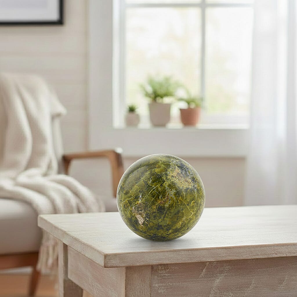 Green Opal Sphere – Heart-Centered Energy and Renewal
