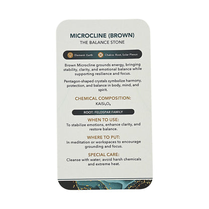 Microcline Brown Pentagon Shape – Grounding Elegance and Natural Beauty