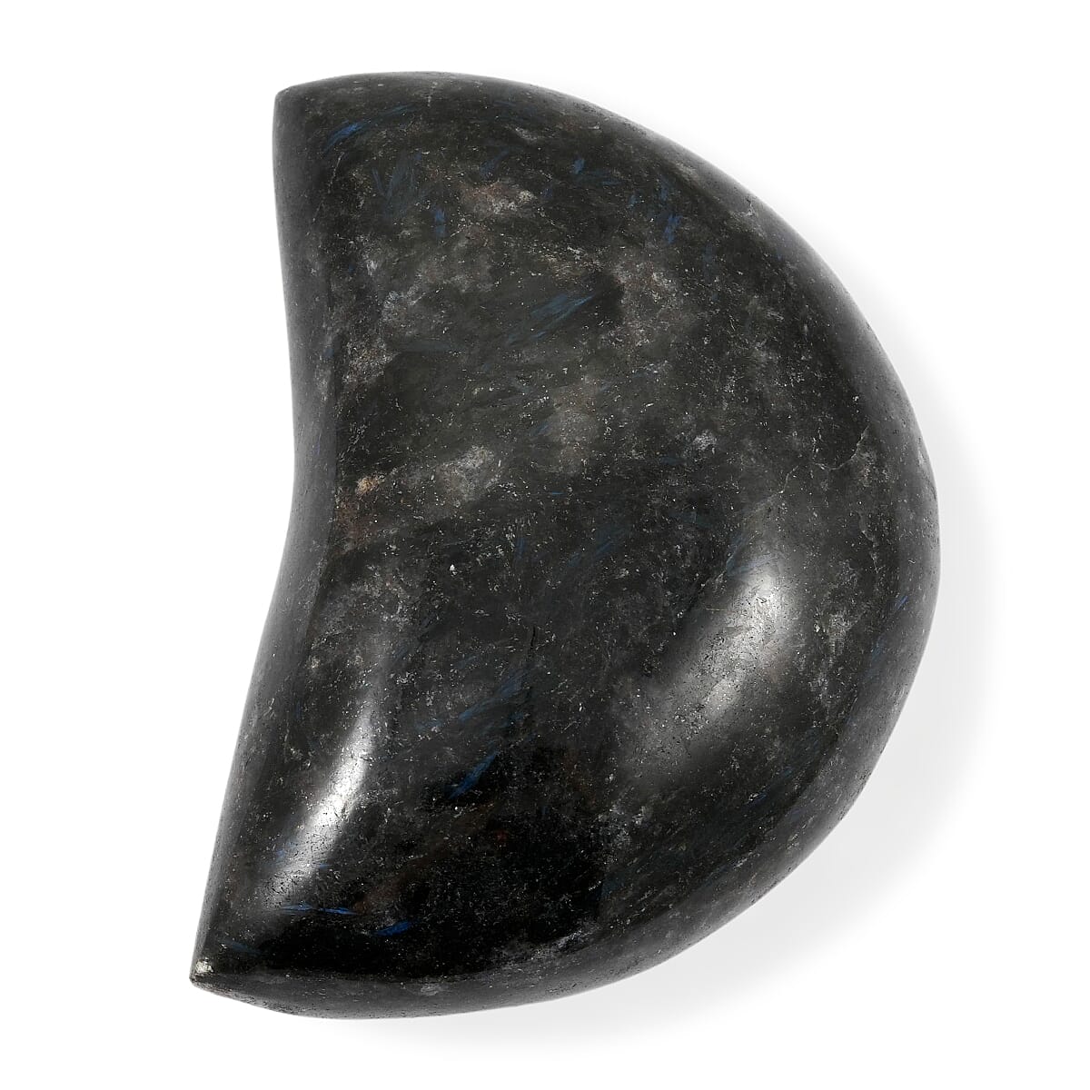 Nuummite Moon Shape for Grounding and Spiritual Focus