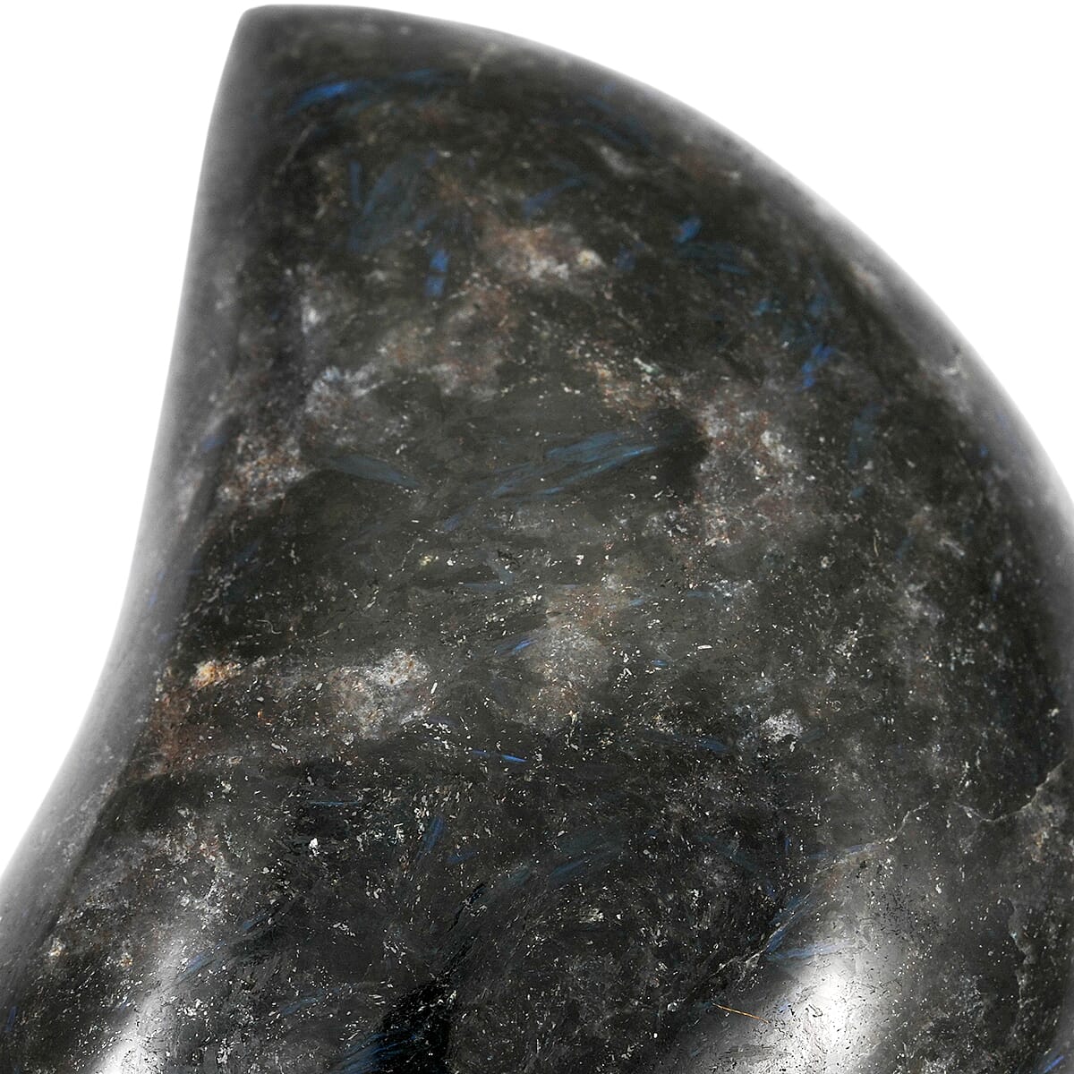Nuummite Moon Shape for Grounding and Spiritual Focus