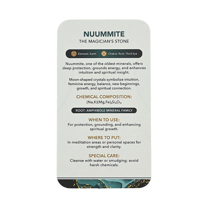 Nuummite Moon Shape – Mysterious Elegance and Symbolic Power