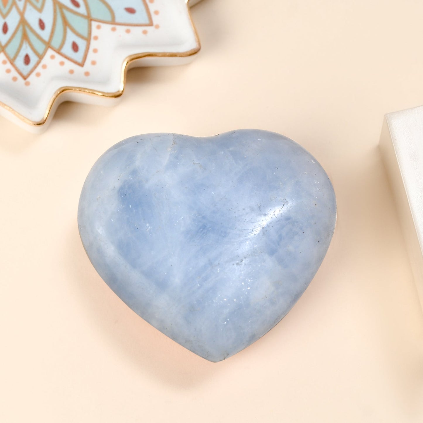Blue Calcite Heart — Emotional Healing and Calm Energy