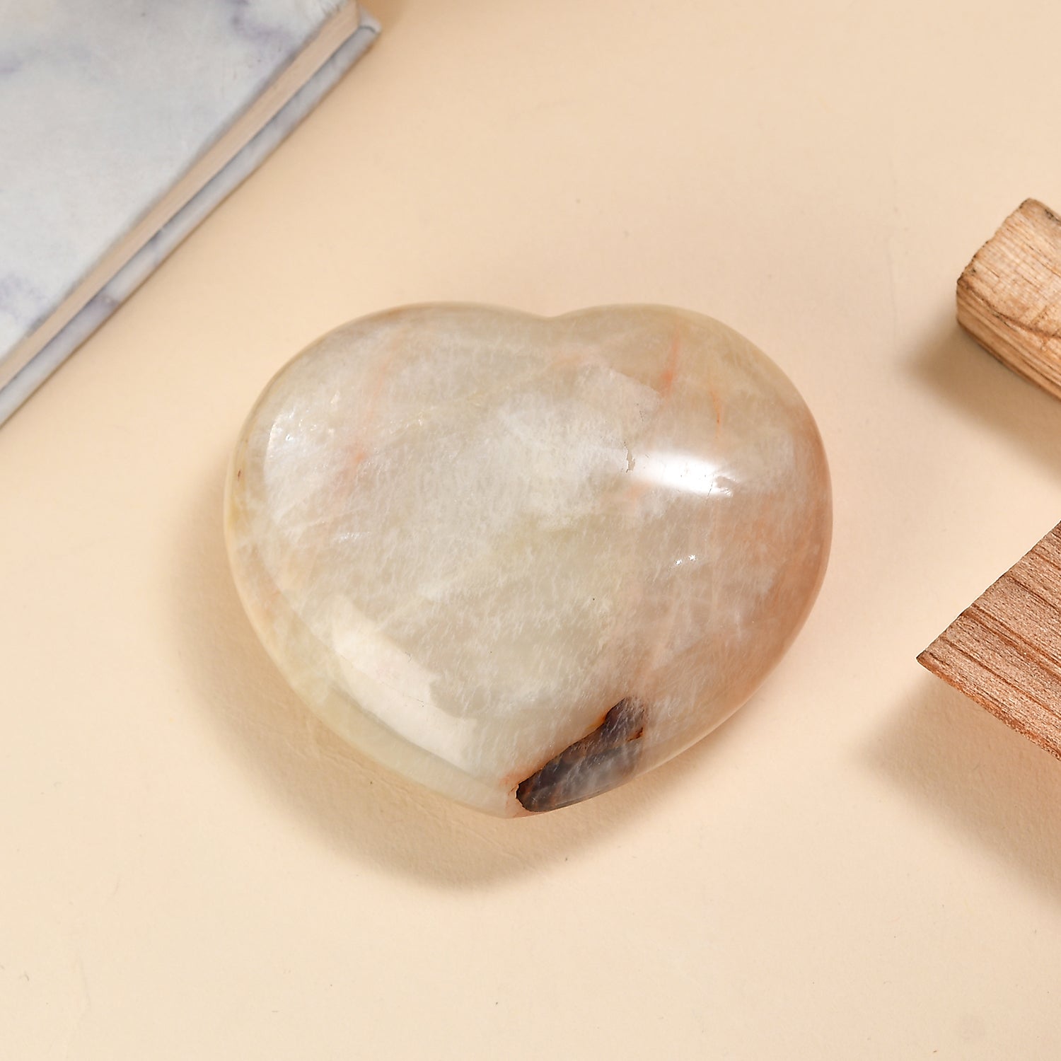 Golden Moonstone Heart — Embrace Balance and Intuition