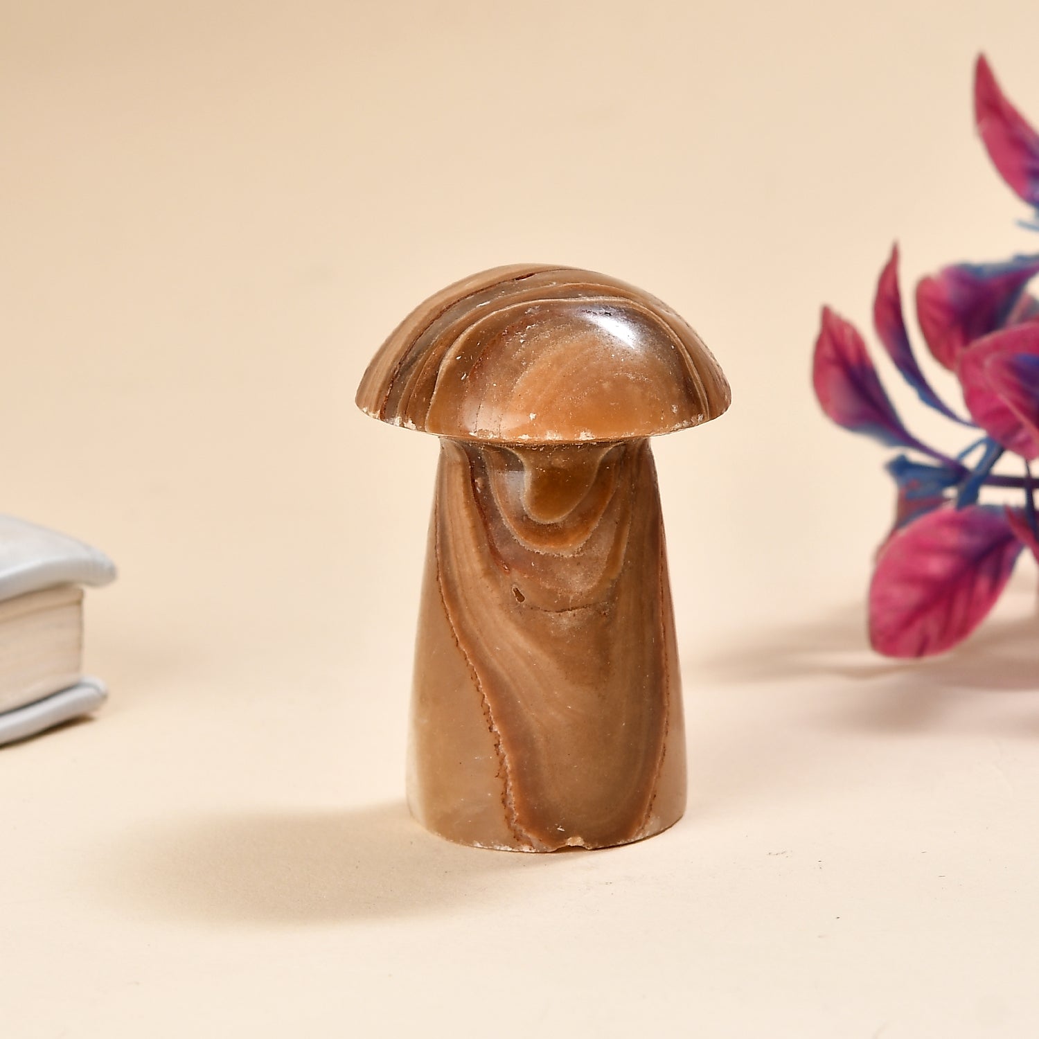 Banded Golden Calcite Mushroom — Amplify Energy & Clarity