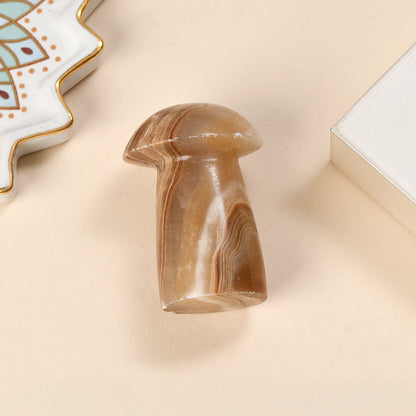 Banded Golden Calcite Mushroom — Amplify Energy & Clarity