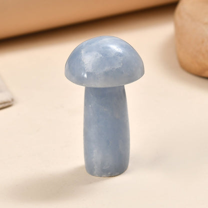 Blue Calcite Mushroom — Soothing Energy for Calm and Clarity
