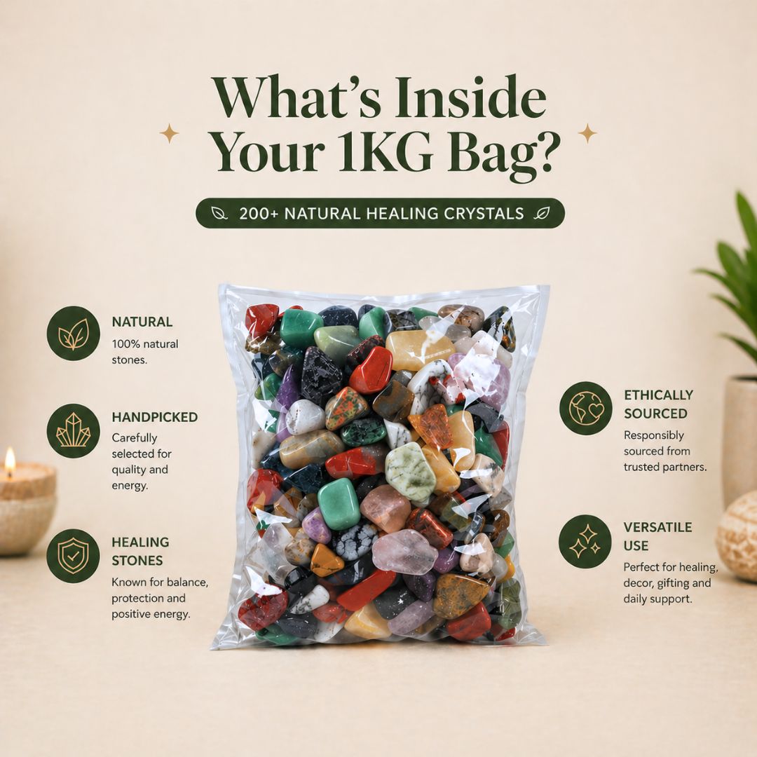 The Complete Crystal Bundle: 1kg Gemstones +FREE Crystal Wisdom Deck Deck