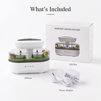 Raindrop Aroma Diffuser – 7-Color Light & White Noise