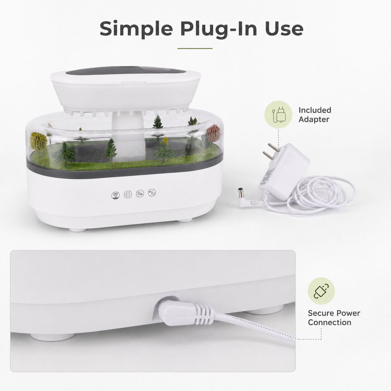 Raindrop Aroma Diffuser – 7-Color Light & White Noise