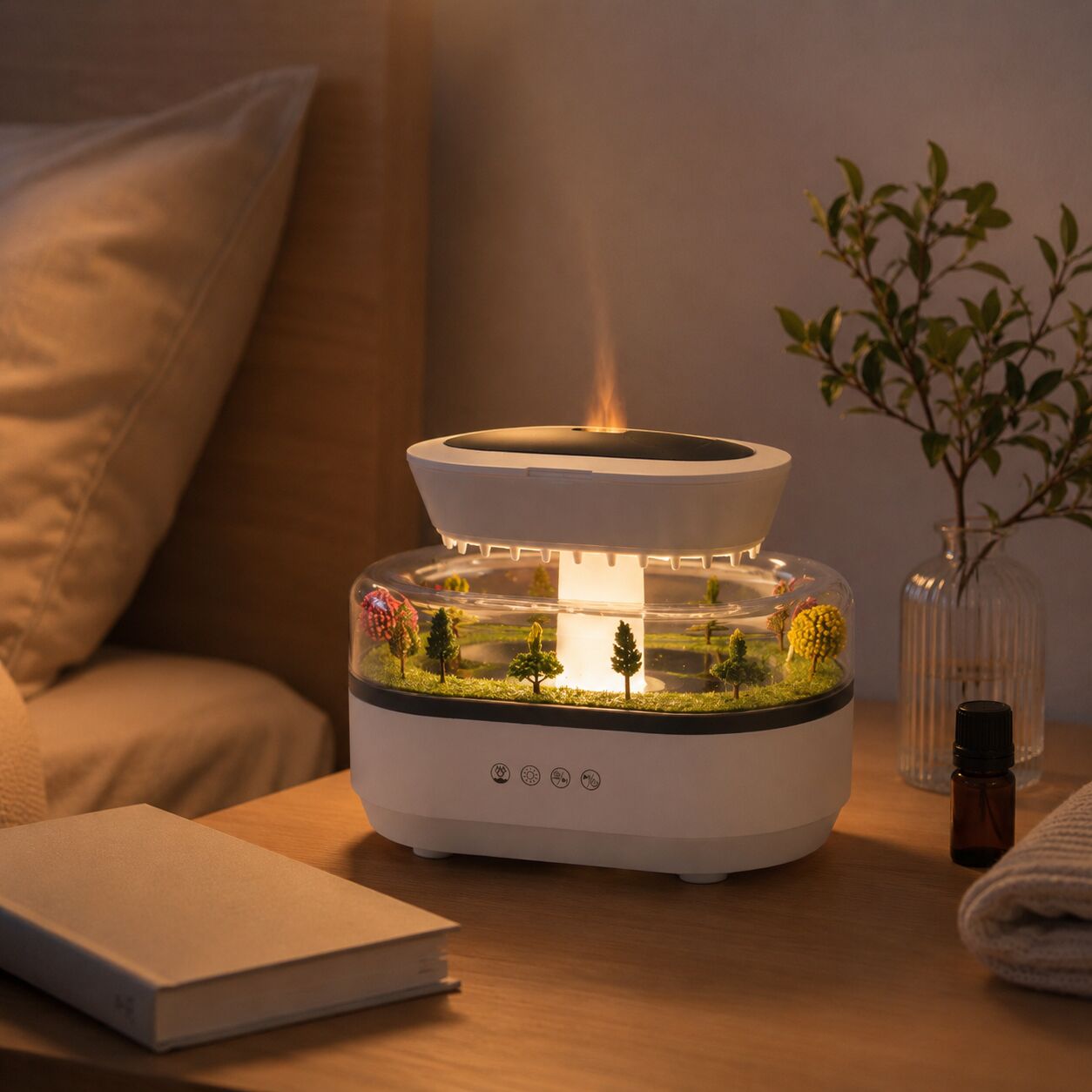 Raindrop Aroma Diffuser – 7-Color Light & White Noise