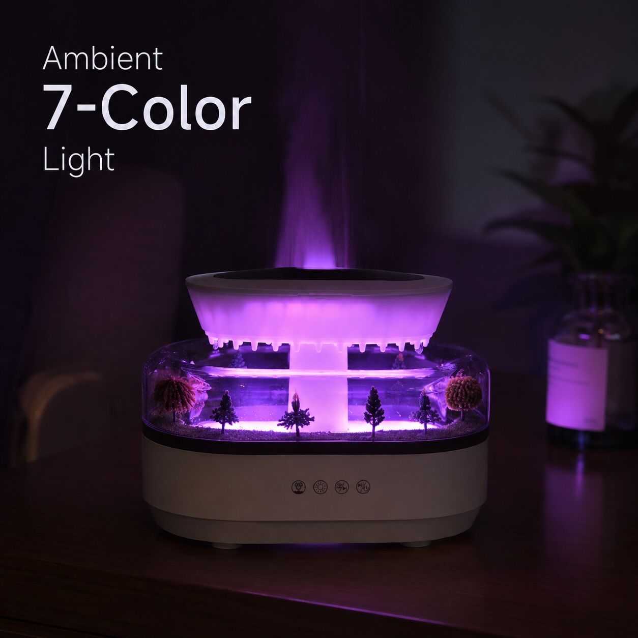 Raindrop Aroma Diffuser – 7-Color Light & White Noise
