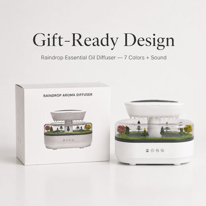 Raindrop Aroma Diffuser – 7-Color Light & White Noise