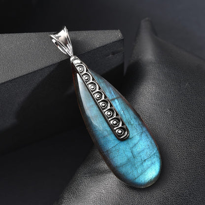 Labradorite or Lapis Lazuli Teardrop Pendant