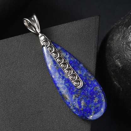 Labradorite or Lapis Lazuli Teardrop Pendant