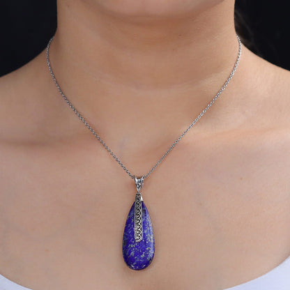 Labradorite or Lapis Lazuli Teardrop Pendant