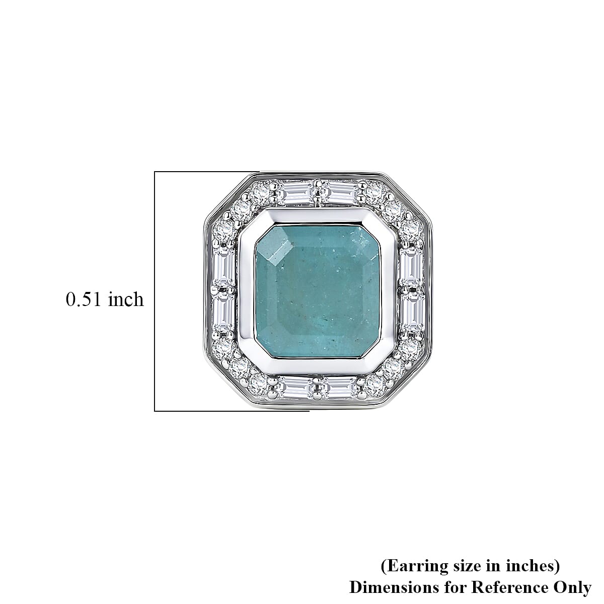 Grandidierite and Moissanite Stud Earrings