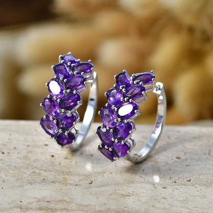Chevron Hoop Earrings in Platinum Bond Finish