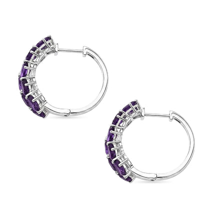 Chevron Hoop Earrings in Platinum Bond Finish