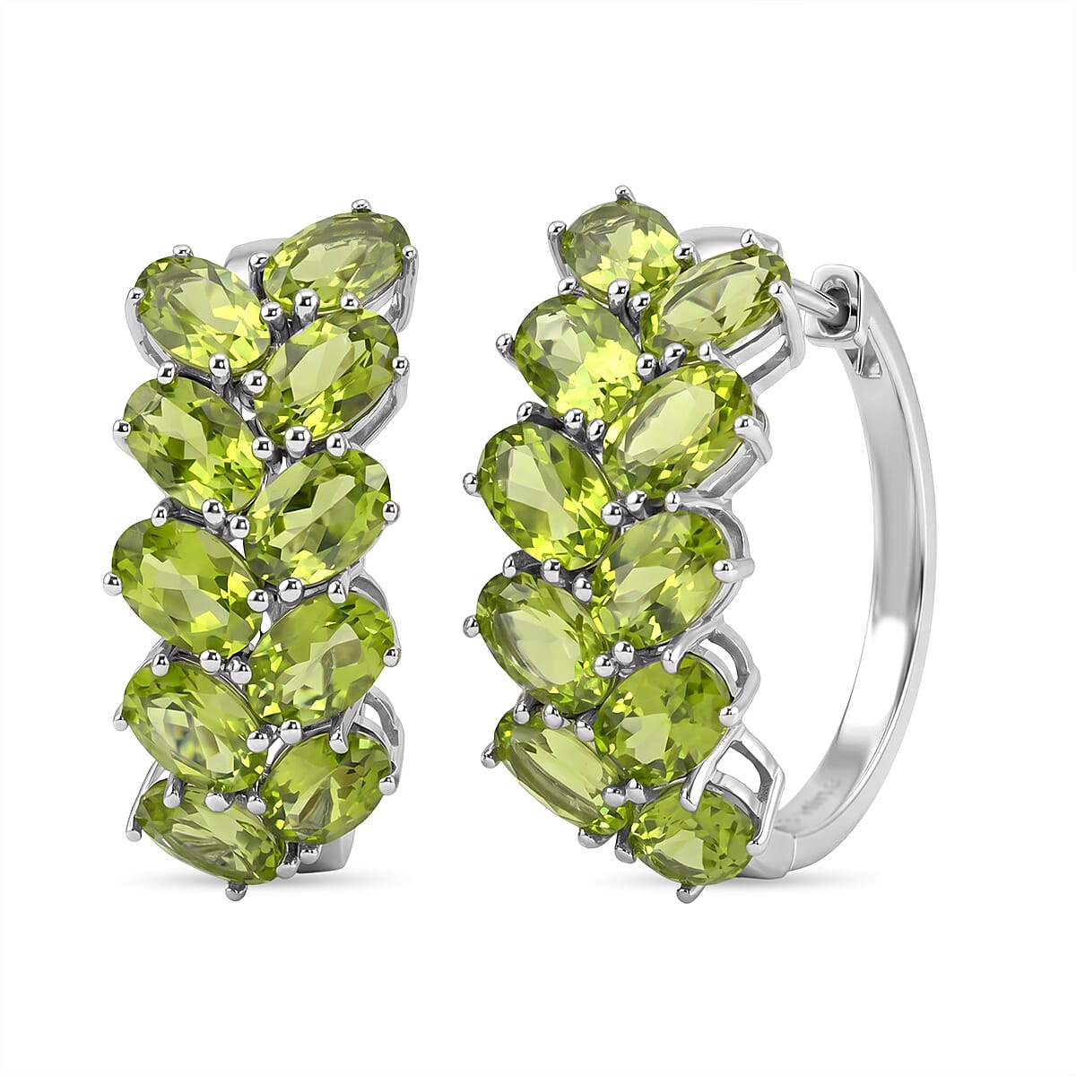 Chevron Hoop Earrings in Platinum Bond Finish