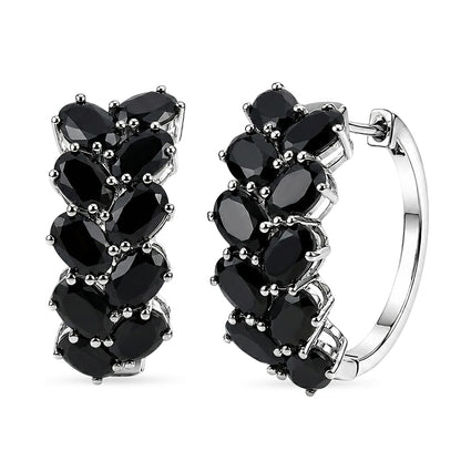 Chevron Hoop Earrings in Platinum Bond Finish