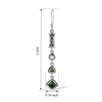 Seraphinite Earrings - Rare Sterling Silver Crystal Jewelry