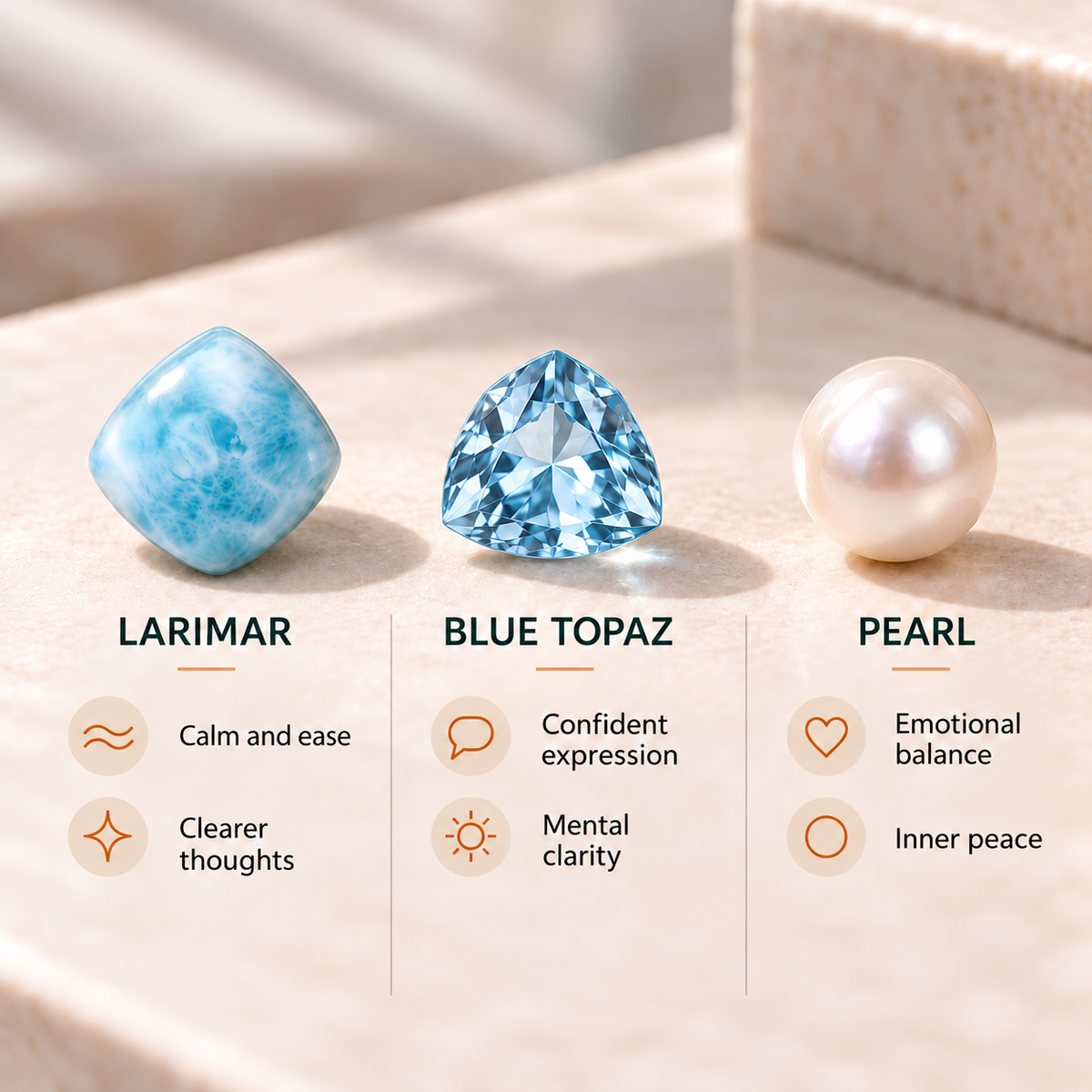 Larimar Ring - Sterling Silver with Freshwater Pearls