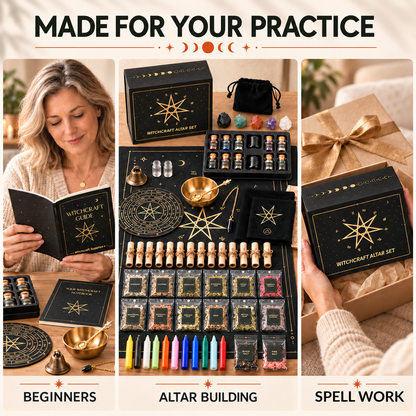 Wiccan Altar Kit- 65-Piece Spell and Ritual Set