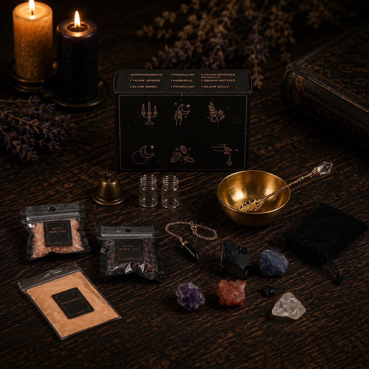 Wiccan Altar Kit- 65-Piece Spell and Ritual Set