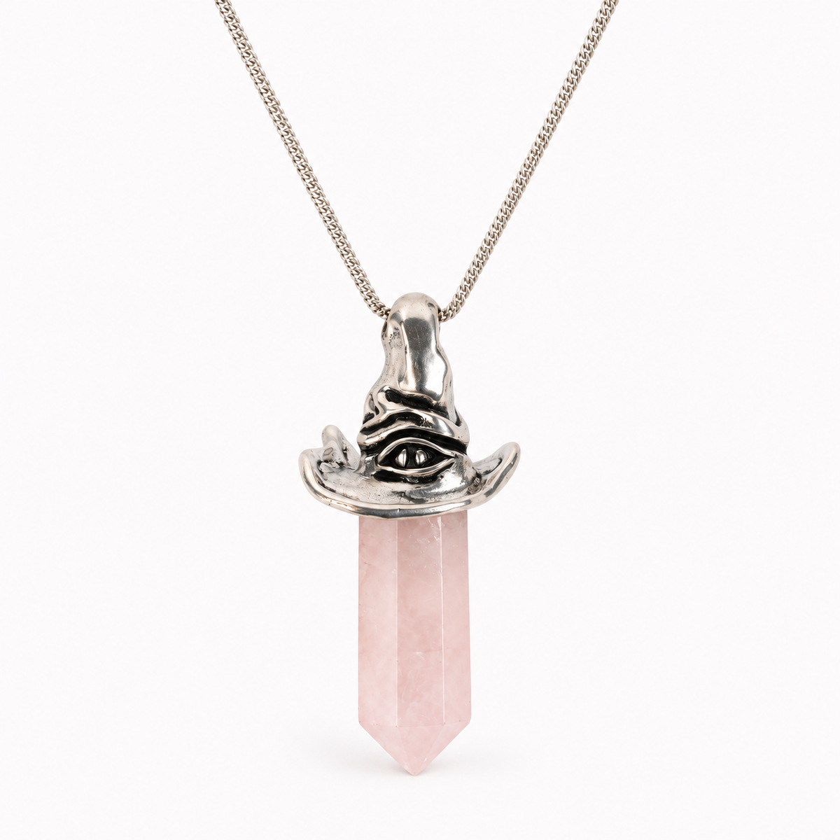 Rose Quartz Witch Hat Necklace – Limited Edition