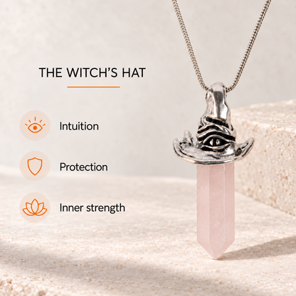 Rose Quartz Witch Hat Necklace – Limited Edition