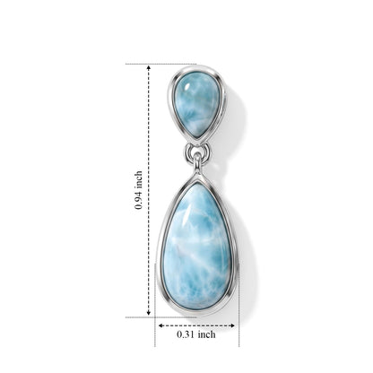 Larimar Earrings – Caribbean Blue Sterling Silver Drops