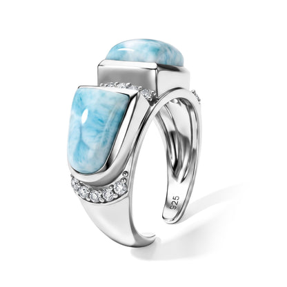 Chic Larimar Ring – Ocean Blue Crystal Cocktail Jewelry