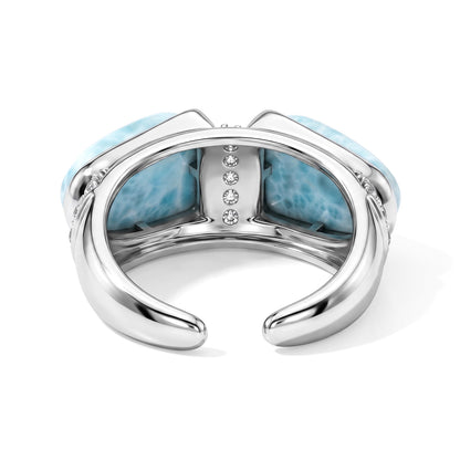 Chic Larimar Ring – Ocean Blue Crystal Cocktail Jewelry