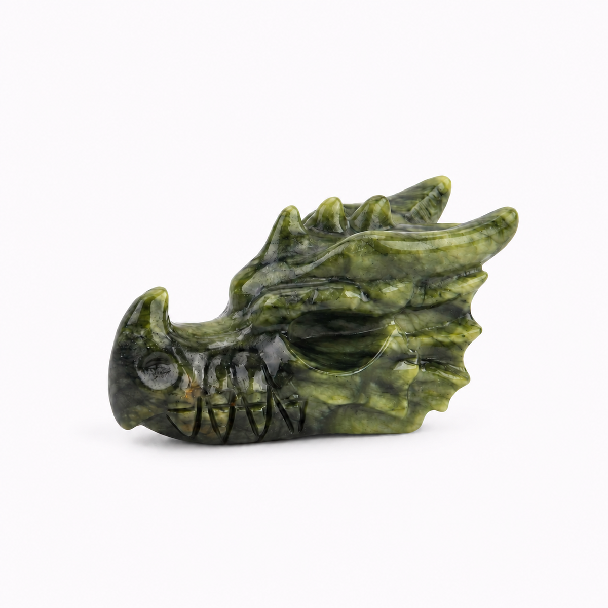 Serpentine Dragon Head Statue - Protection Crystal Decor