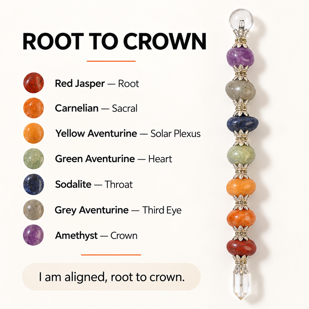 7 Chakra Wand – Complete Chakra Crystal Tool for Reiki