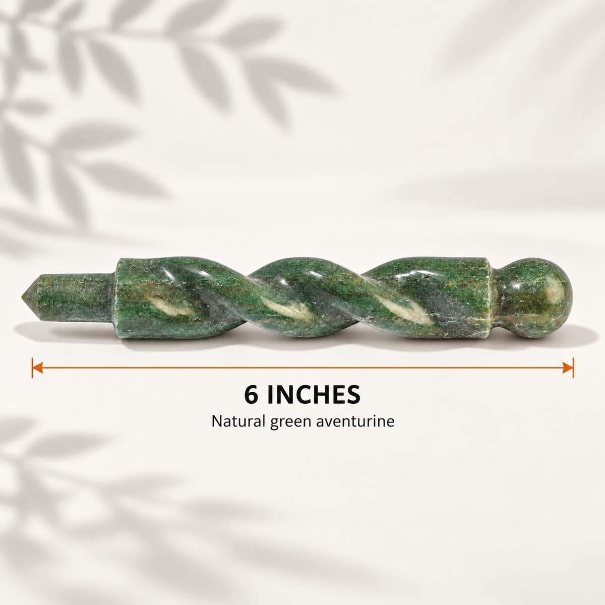 Natural Green Jade Spiral Wand – Luck and Abundance